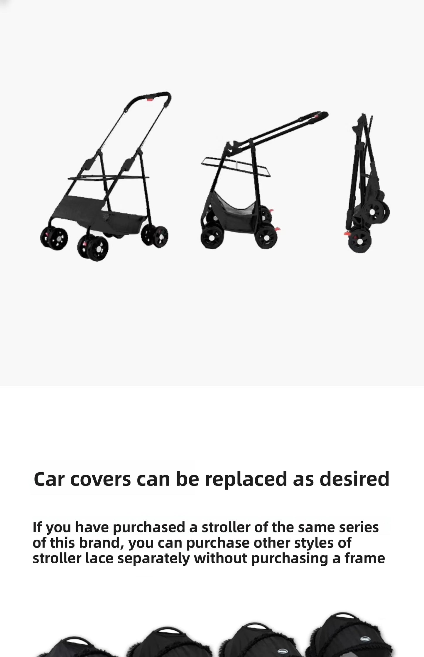 LDAIELLE High-end  Pet cart Small and light foldable Yorkshire outdoor travel