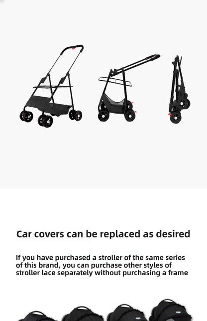 LDAIELLE High-end  Pet cart Small and light foldable Yorkshire outdoor travel