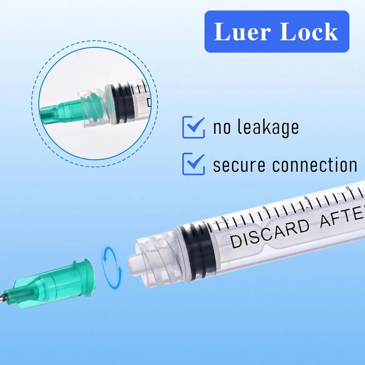 100 Pieces of 3ml Luer Lock Syringes, Disposable Samplers, Glue Dispensers, Laboratory-Specific Industrial Veterinary DIY Tools