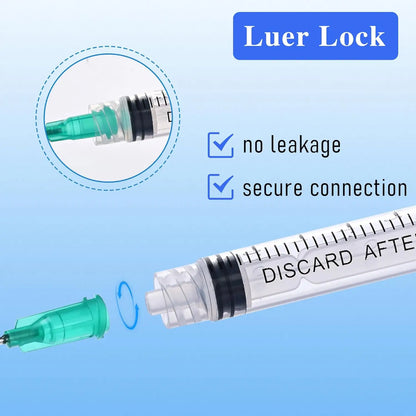 100 Pieces of 3ml Luer Lock Syringes, Disposable Samplers, Glue Dispensers, Laboratory-Specific Industrial Veterinary DIY Tools