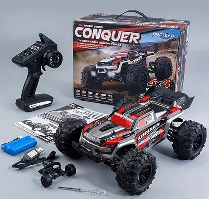 "1:16 4WD RC Car (50km/h): LED Lights, Off-road High-Speed Drift. For Boys & Off-road Fans. Monster Truck Toy – Christmas & New