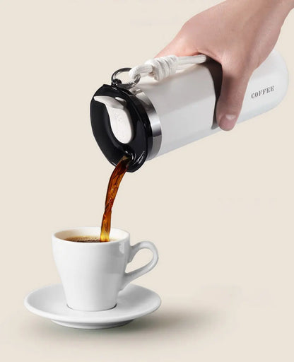 Vacuum Insulated Coffee Travle Mug Stainless Steel Thermo Bottle Cup Thermal Tumbler With Carrying Ring Flask for Hot Cold Drink