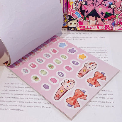 Creative Nail Art Stickers, Featuring Fashionable Girls with Beautiful and Cute Hands, Fun Children's Material Stickers, Witch Dress-Up Girl-Themed High-Appearance Cute Handbook Stickers, and Interesting Children's Material S