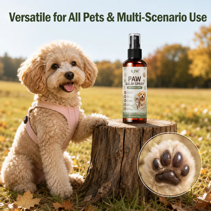 KJM Pet Paw Care Spray For Dogs And Cats 5 In 1 Moisturizing No Rinse Travel Formula For Dry Cracked Paw Pads All Breeds