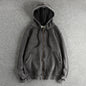 Heavy wash vintage high street trend hoodie men's chunky wool cotton comfort cardigan coat