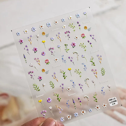 1pc Ocean Nail Art Stickers 5D Summer Starfish Seashell Nail Decals Decoration Y2K Embossed Nail Art Supplies Manicure Slider