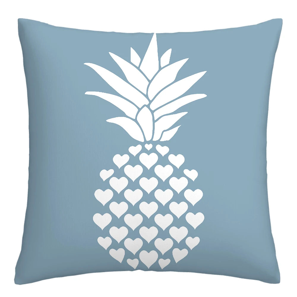 Lake blue white geometric linen pillowcase sofa cushion cover home decoration can be customized for you 40x40 45x45 50x50 60x60
