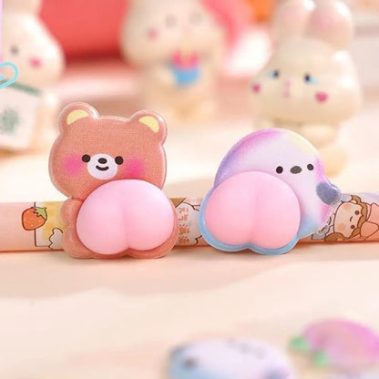 Kawaii Cartoon Soft Cute Little Rabbit 3D Pinching Relaxing Butt Stickers Cute DIY Mobile Book Decoration Stickers Festival Gift