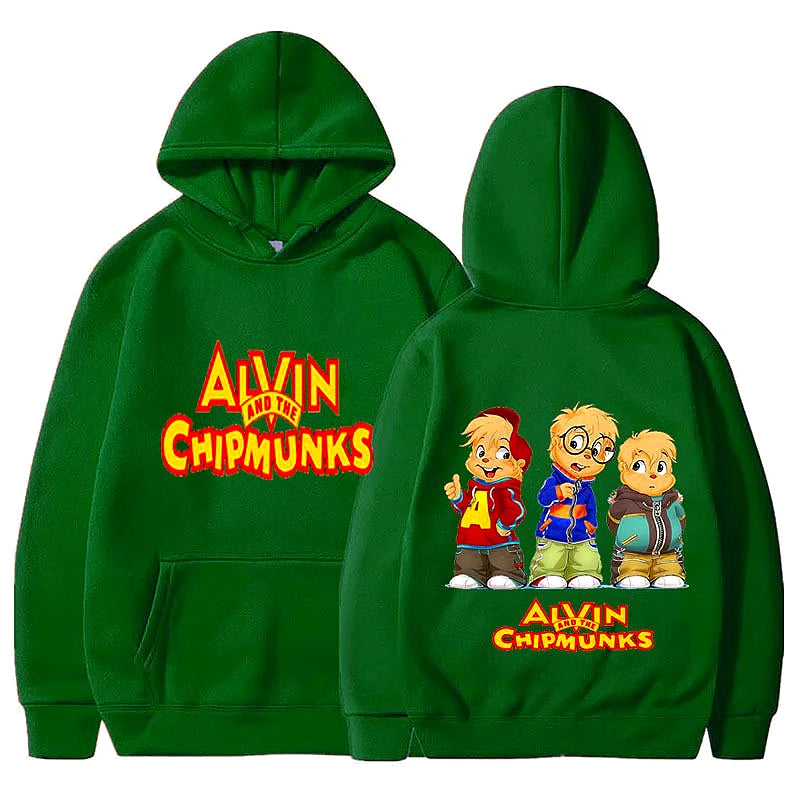 2025 Fashion Unisex Casual Sportswear Women's Hoody Alvin Chipmunk Halloween Costume Women's Pullover Fashion Trend