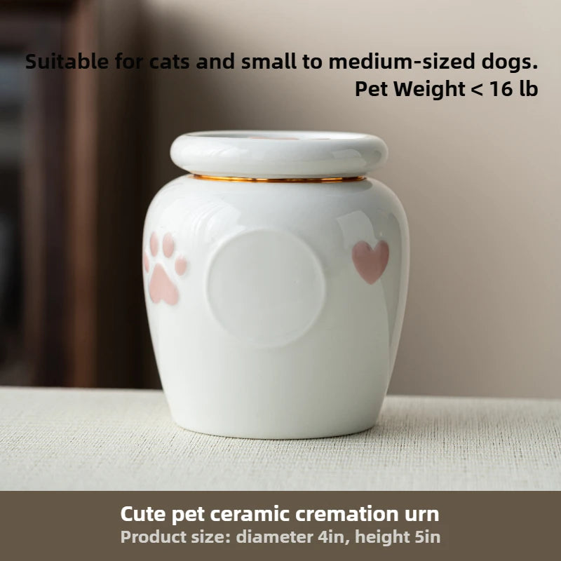 Moisture-Proof Sealed Pet Urn for Ashes - Custom Engraved Memorial Keepsake for Small Dogs and Cats, Forever in Heart