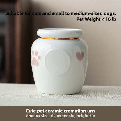 Moisture-Proof Sealed Pet Urn for Ashes - Custom Engraved Memorial Keepsake for Small Dogs and Cats, Forever in Heart