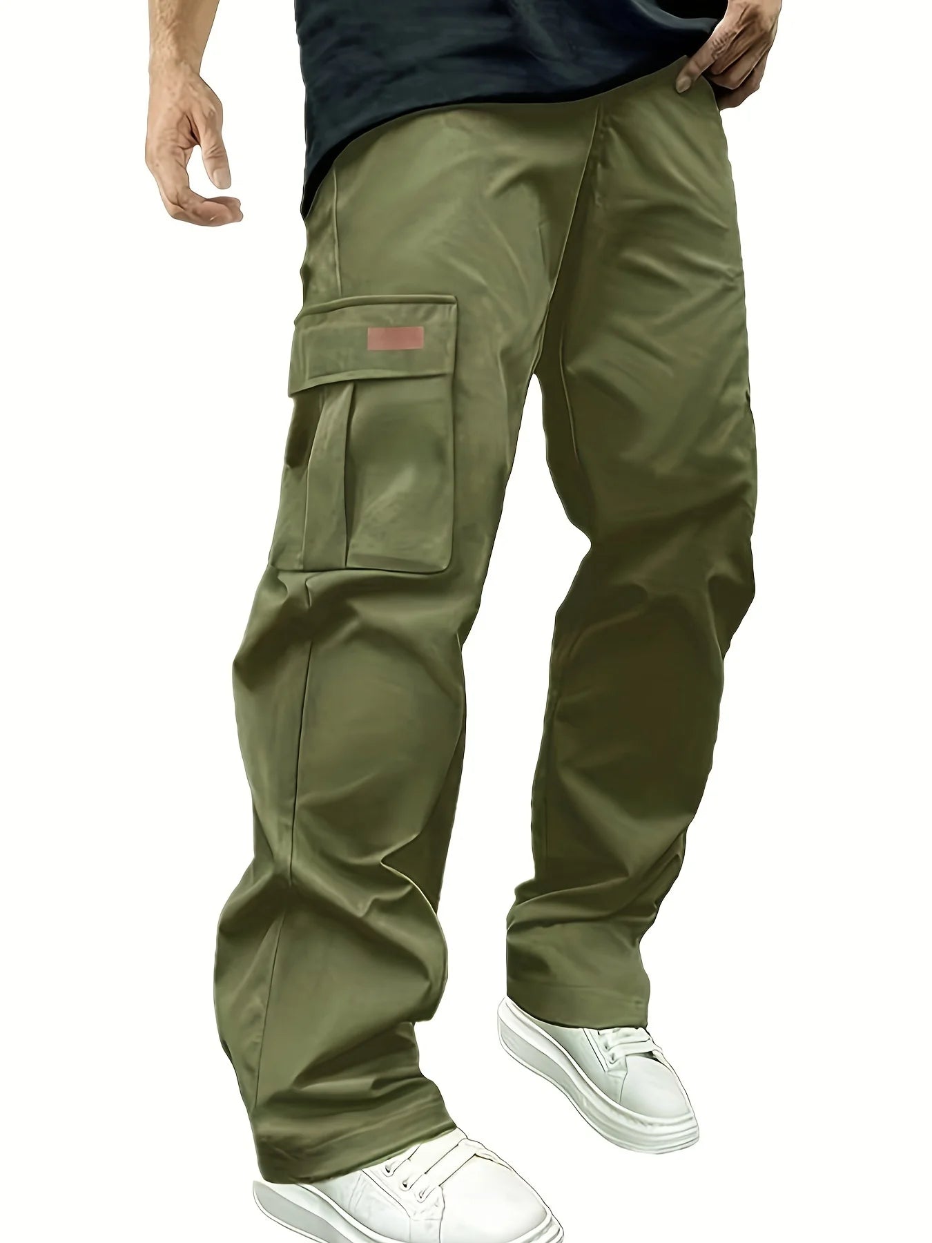 2026 Amazon Summer New Men's Work Pants European and American Independent Station Drawstring Multi Pocket Casual Pants