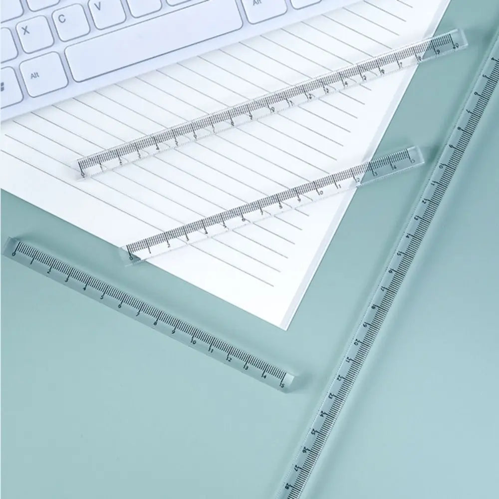 High Quality 15/20/30CM Straight Ruler Transparent Acrylic Cube Ruler Quadrangular Ruler Creative Stationery