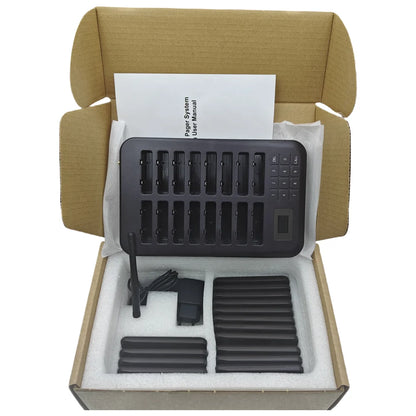 Calling System With 16 Pagers Buzzer Light Vibration 4 Modes Keypad Transmitter Guest Paging Coaster For Restaurant Coffee Shop