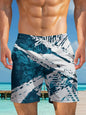 2025 Summer Trend Men's Loose Shorts Drawstring Quick Dry Striped 3D Print Shorts Casual Oversized Running Breath Sport Shorts