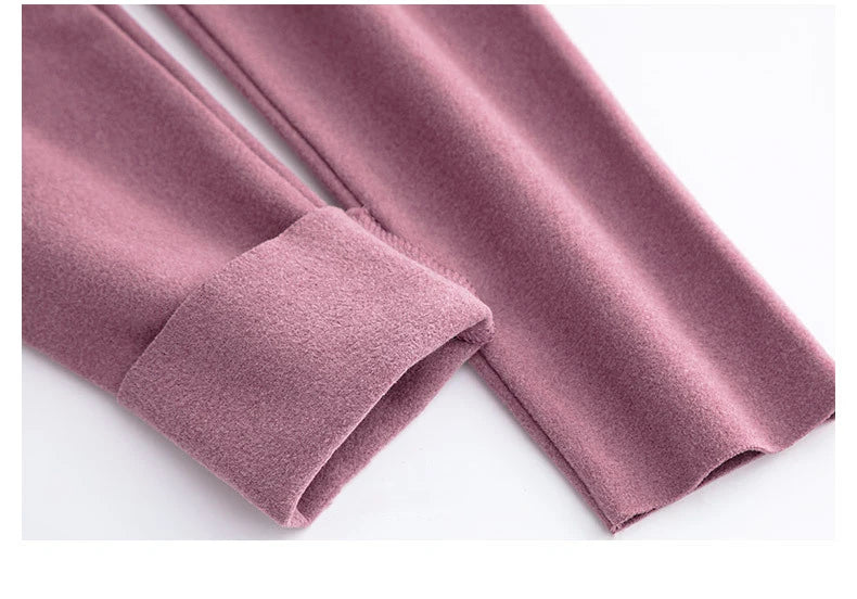 BIVIGAOS Women's Autumn Winter High Waist DE Velvet Leggings Thick Spontaneous Hot Warm Leggings Slim Elastic Leggings