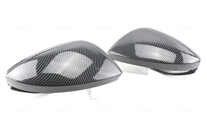 High Quality Carbon Fiber Glossy Black Replacement Side Mirror Covers Cap for Audi A6 S6 RS6 C8 A7 S7 RS7 A8 Left hand Drive