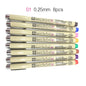 Set of 8/14colors SAKURA Pigma Micron Liner Pen 0.25mm 0.45mm Color Fineliner Drawing Lines Marker Pen Student Art Supplies