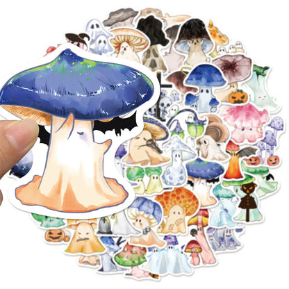 50PCS Halloween Ghost Mushroom Graffiti Stickers, Luggage, Notebook, Speaker, Water Cup, Waterproof Stickers