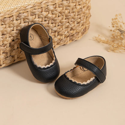 Meckior Baby Boys Girls Shoes Infant Leather Rubber Sole Anti-slip Toddler First Walkers Crib Shoes Newborn Girl Princess