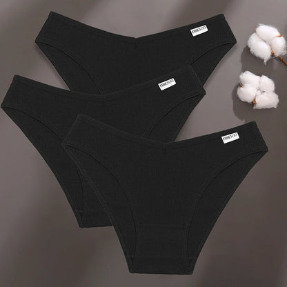 FINETOO 3PCS/Set M-XXL Women Sexy Cotton Panties Underwear Female Underpants Woman Briefs Cotton Pantys Girl Intimates Lingerie