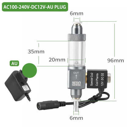 DIY Aquarium CO2 Solenoid Valve Bubble Gauge AC100-240V Fish Tank CO2 Generator Pressure Reducing Valve Equipment Supplies