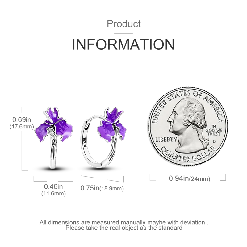 925 Sterling Silver Earrings Jewelry Hoop Flower Ear Studs Campanula Sparkling Pave Earring Wedding Gift For Women Anniversary