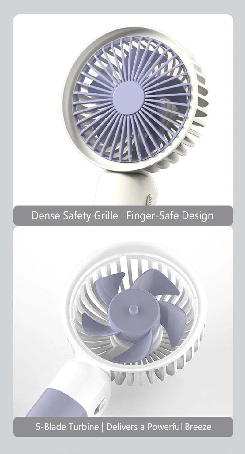 Lenovo 2026 New Handheld Fan Mini Portable Desktop Office Student Dormitory USB Charging Silent Small Electric Fan