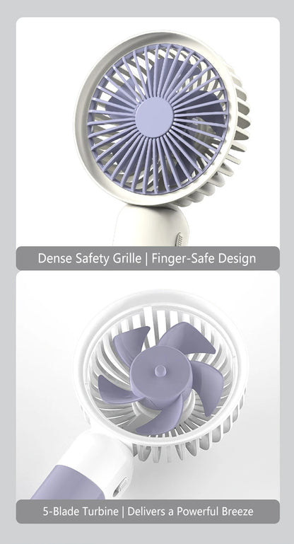Lenovo 2026 New Handheld Fan Mini Portable Desktop Office Student Dormitory USB Charging Silent Small Electric Fan