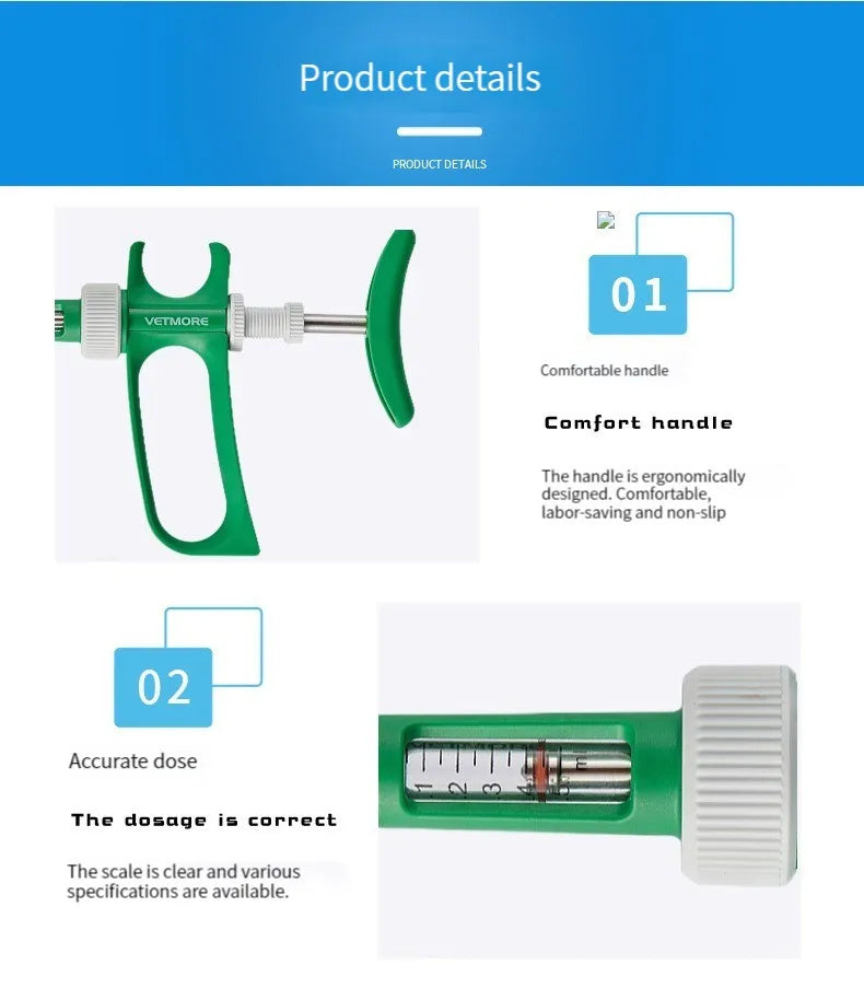 Factory Direct Sales 0.5ml High Precision Chicken Malik Loach Imported Vaccine Adjustable Continuous Syringe