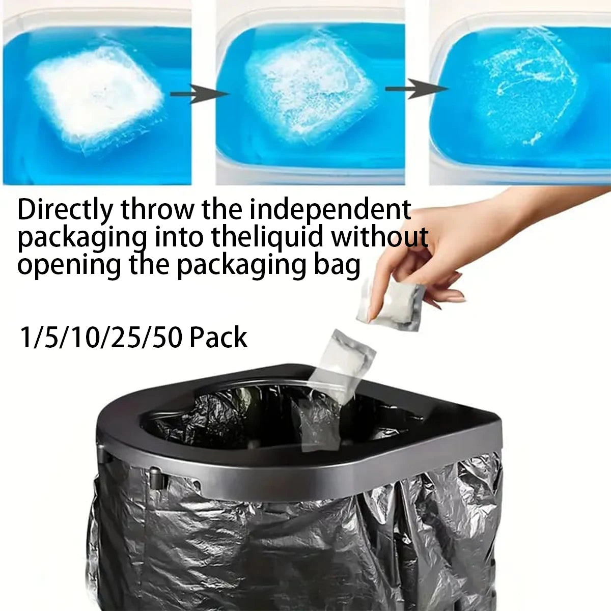 No need to unpack-[Portable | Stool Absorbent]  Outdoor portable toilet, bagged camping toilet paper, outdoor c