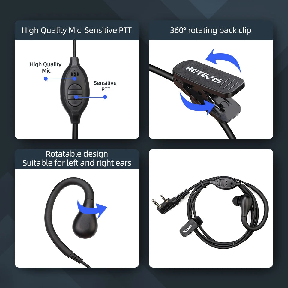 Retevis RT622 Mini Walkie Talkie 4 Pcs Walkie-talkies PMR446 FRS Portable Two Way Radio Communication Radio for Restaurant Hotel