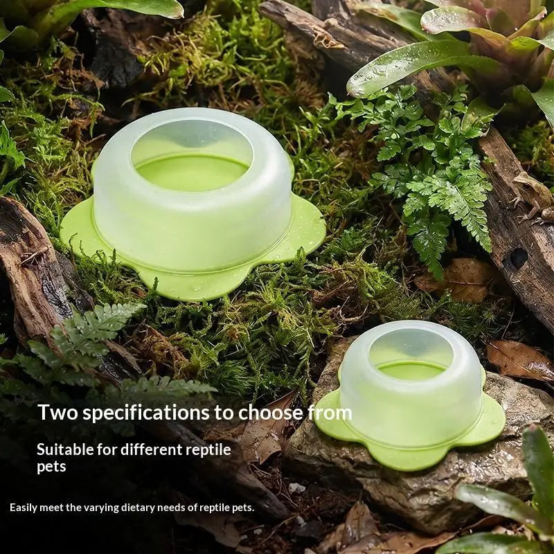 New 1Pcs ABS Reptile Feeding Dish Anti Escape Worm Food Bowl For Lizards Geckos Snakes Turtles Tortoises