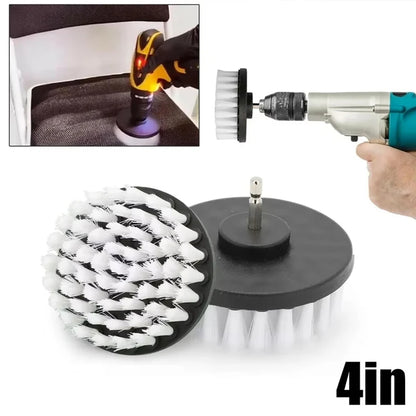 4'' Blue Electric Scrubber Brush Drill Brush Kit Plastic Cleaning Brush Tool for Car Tires Nylon Brushes Car Detailing