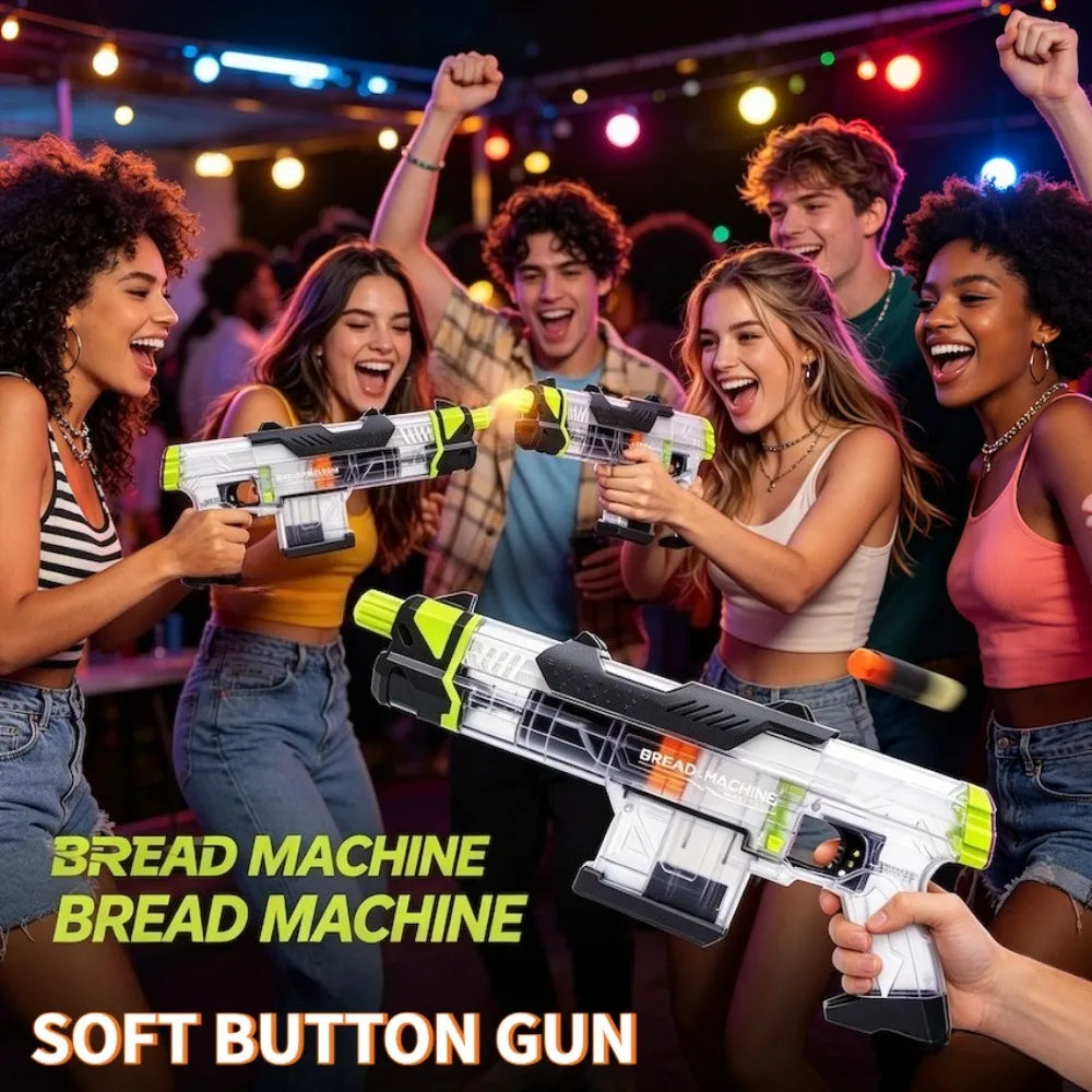 Manual Pull Loading Soft Bullet Toy Gun for Outdoor Shooting Battle Foam Dart Launcher with 2Pcs Magazine Christmas Gifts