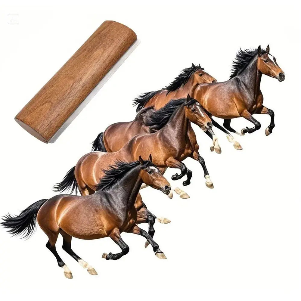 1Pcs New Wooden Handle Horse Grooming Brush Stainless Steel Teeth Shedding Horse Hair Scrapers Grooming S/M/L Cleaning Tool