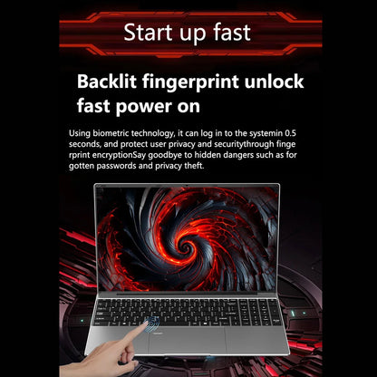15.6 Inch Laptop Intel Core I9 10980HK Windows 11 Pro 32GB DDR4 M.2 2TB SSD Ultrabook Computer Fingerprint Unlock WIFI Fast