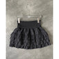 Streetwear Ruffles Mini Skirts Women Sweet Kawaii High Waist Lace A Line Skirt Summer Korean Fashion Black Ball Gown Skirts