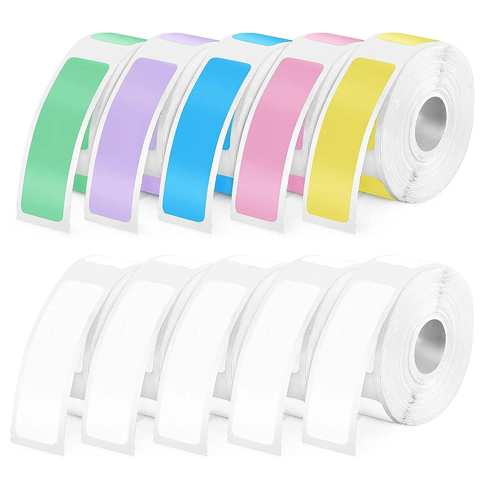 4 Rolls for Phomemo Adhesive Label for D30 Portable Thermal Label Maker, 0.47 X 1.57 In (12 X 40 mm) 180 Label/Roll Color P11 P1
