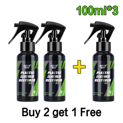 Car Plastic Leather Restorer Spray Polish Cleaner Coating Agent  Back To Black More Gloss Car Cleaning Products S3