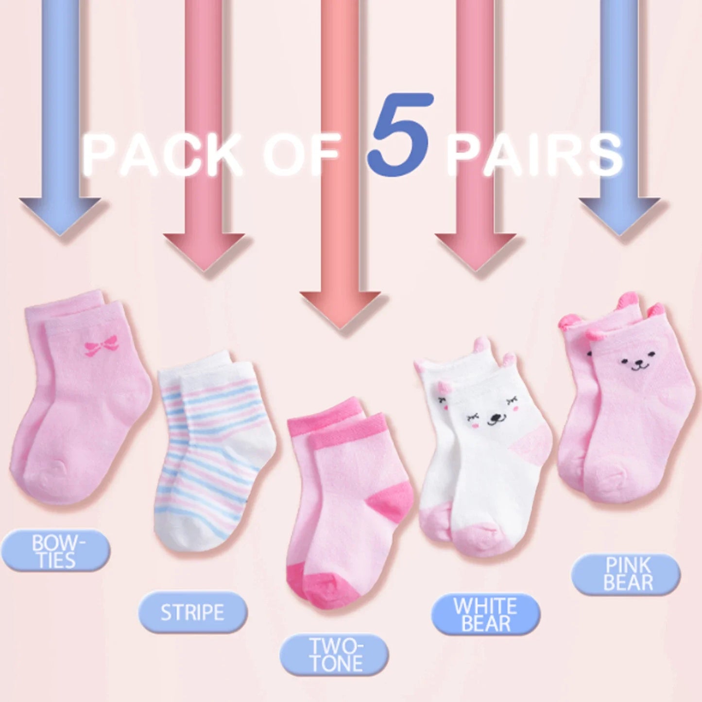 5Pairs/Lot Cotton Kids Anti-Slip Winter Socks Casual Baby Boys Girls Sock Floor Children's Socken With  Grips Kids For 0-8 Years