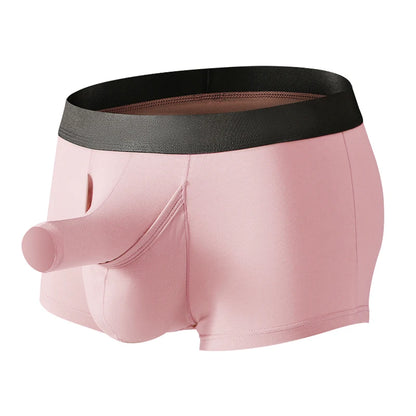 Men Boxers Sexy Underwear Long Penis Pouch Boxershorts Underpants Male Hombre Elephant Bulge Panties Lingerie
