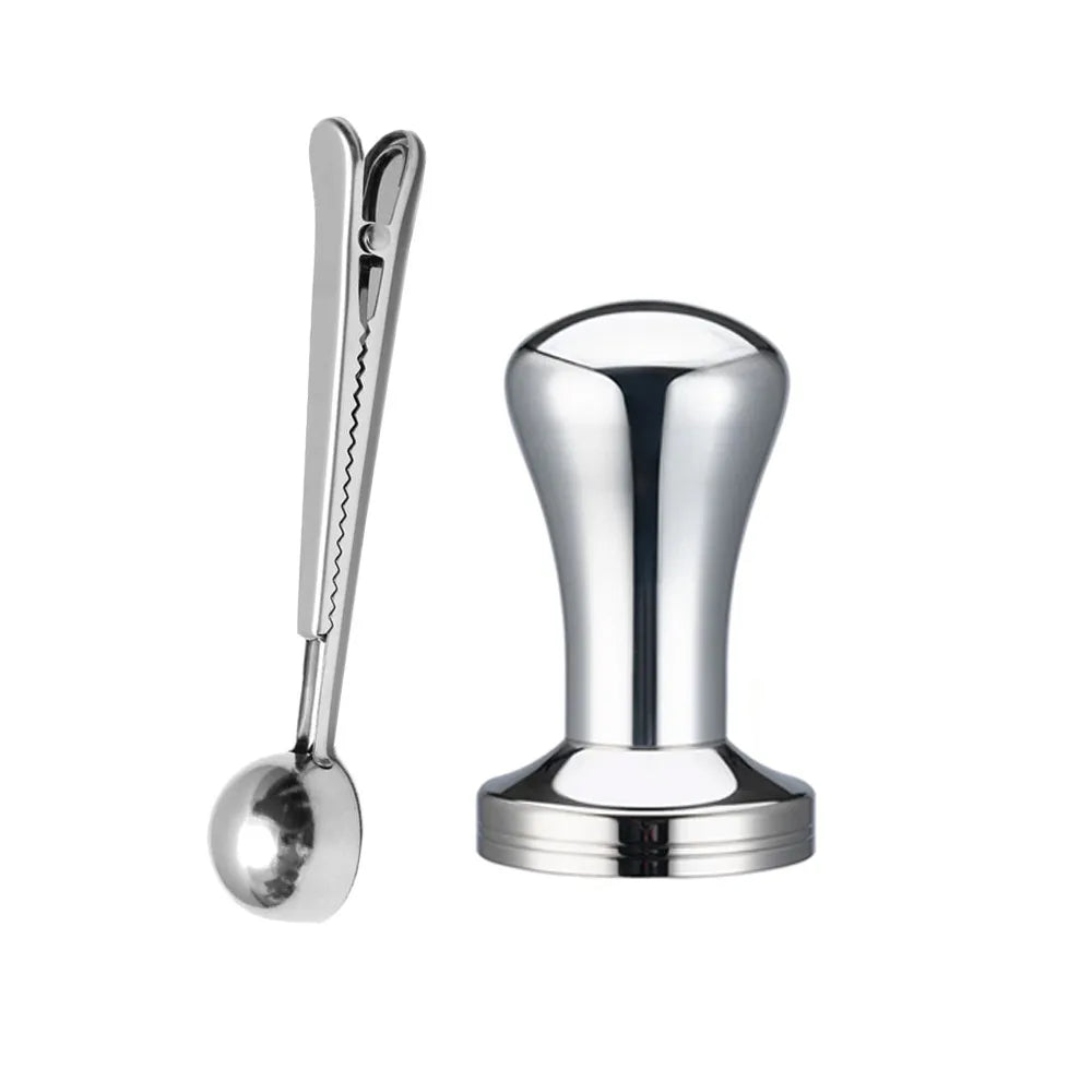 Coffee Tamper Stainless Steel Powder Hammer Pressing For Dolce Gusto Nespresso Delonghi Bocsh Capsule & Portafilter with Spoon