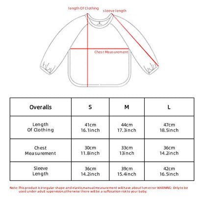 Easy Clean PU Full Sleeve Bib Baby Kids Solid Color Soft Faux Leather Children Apron Painting Meals Protection Waterproof Smock