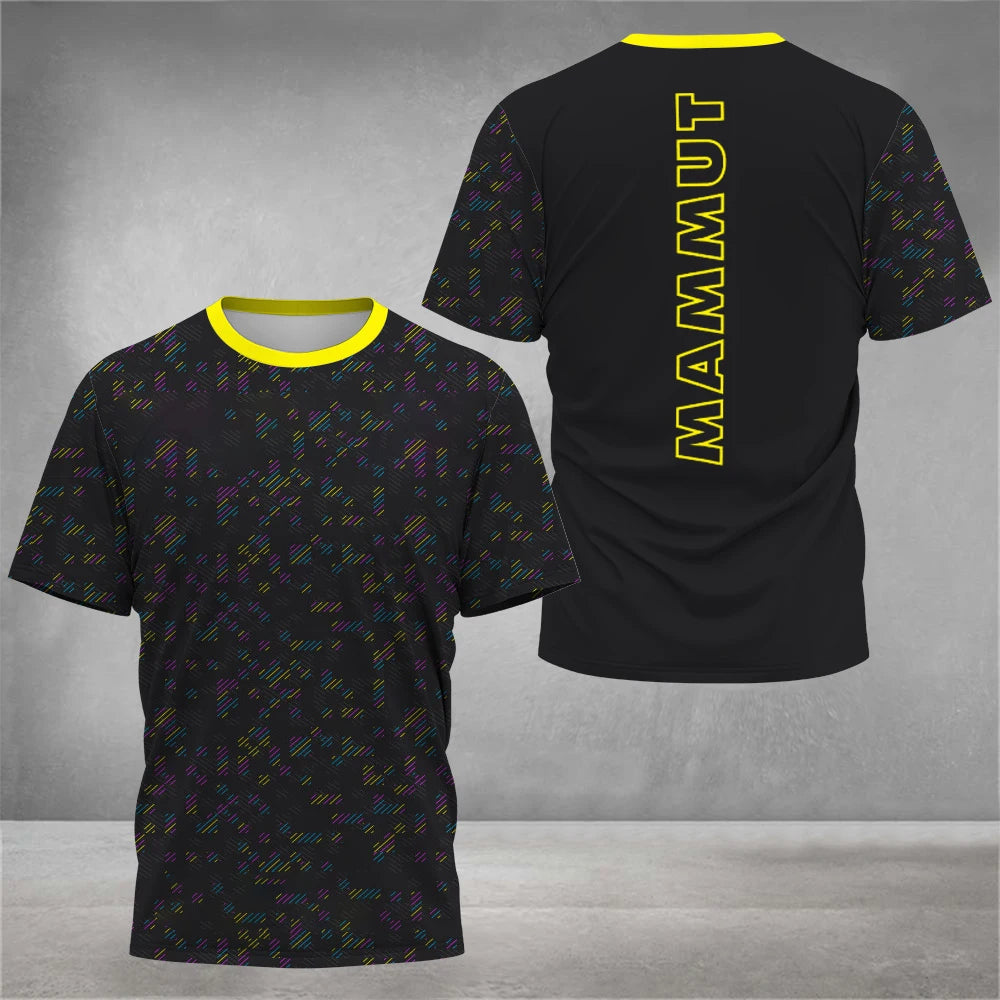 Men's outdoor hiking T-shirt 3D printed design rock climbing cross-country running Drifit camping clothes fashionable