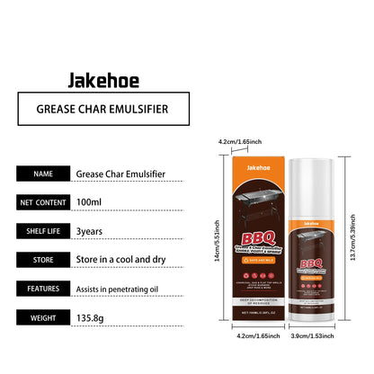 Grill Cleaner Spray for BBQ Oven Stove Grease Remover Heavy Duty Degreaser Baked On Grease Burnt On Food Outdoor Indoor 100ml