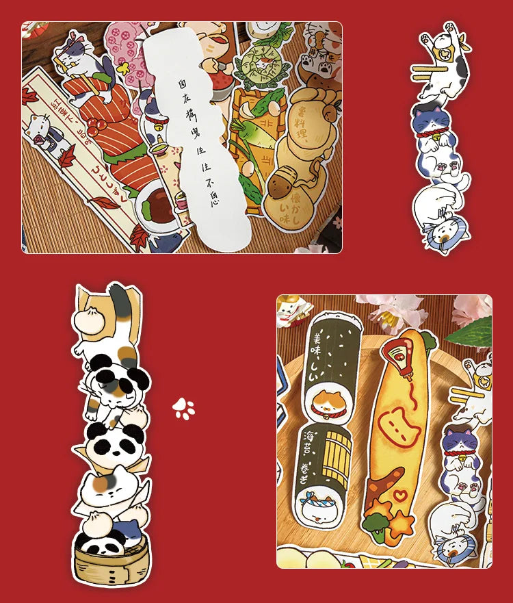 30 Sheets/Set Cute Cat Bookmark for Reading Creative Cat-Shaped Paper Bookmarks Decorative Paper Cards Stationery Gift