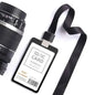 Office Supplies Luxury Metal Material Business Card Holder Credit Id Card Badge Holder With Exquisite Lanyard Custom