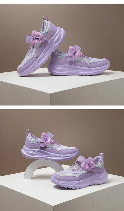 Summer Casual Shoes For Girls Mesh Breathable Children's Sneakers Cute Pink Anti-slippery Student Walking Footwear