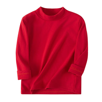 1/3/4 Pcs Children's Mid-collar Bottoming Shirt in Autumn And Winter Solid Color Joker Girls' Long sleeve T-shirt Boys' Casual S